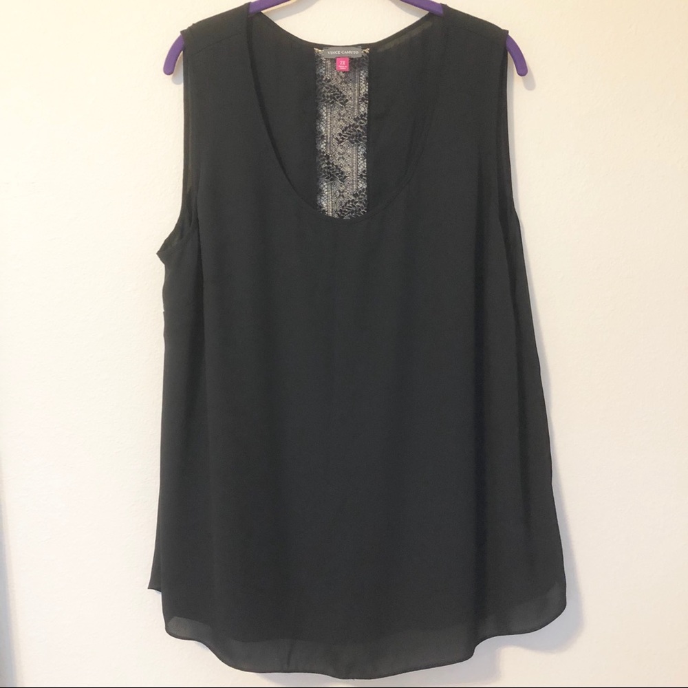 Vince Camuto Black and Lace Blouse